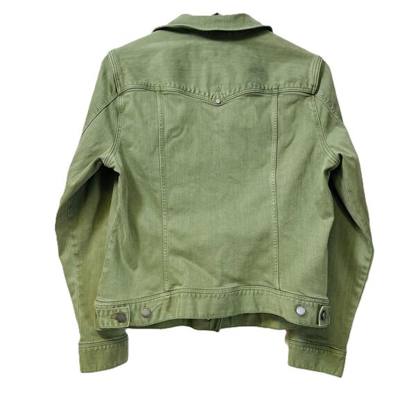 Liverpool Los Angeles Temma Denim Jean Jacket Pockets Olive Green Women’s Size M - Picture 2 of 8